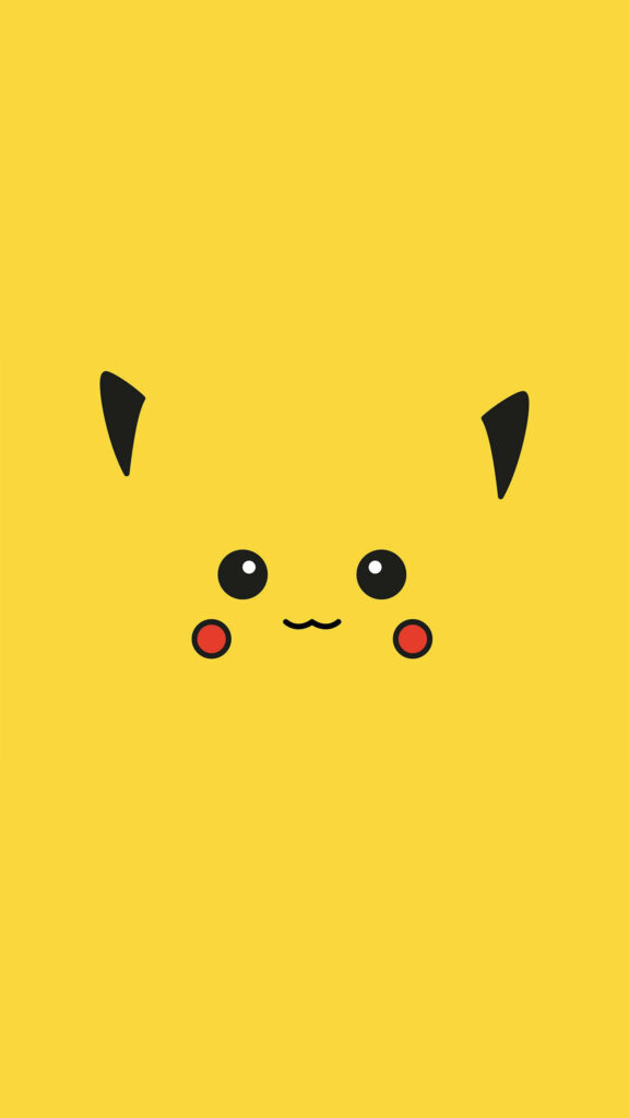 Charming Pikachu iPhone Wallpaper on Bright Yellow Background