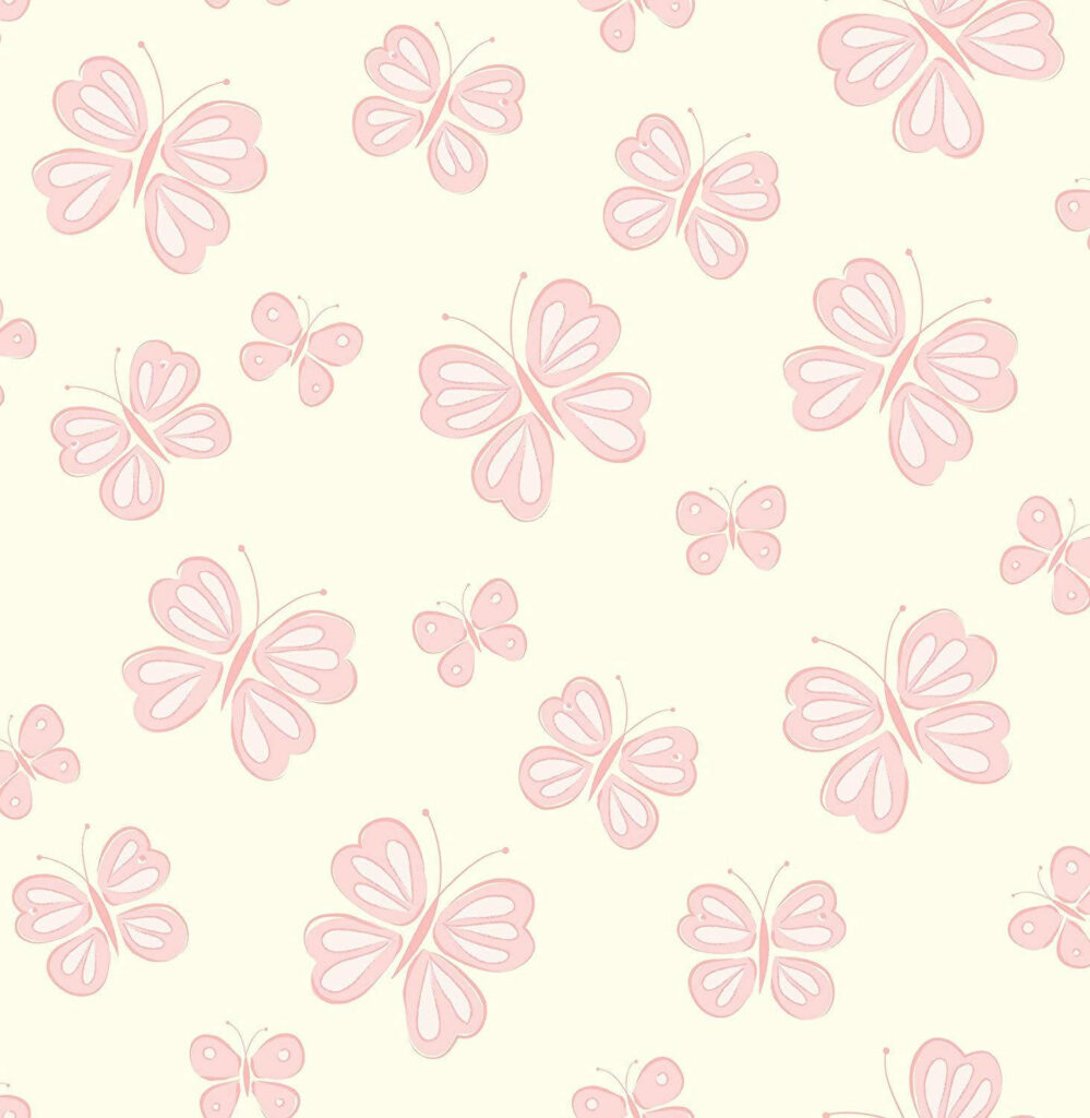 Charming Pink Butterflies Wallpaper on Soft Pastel Background