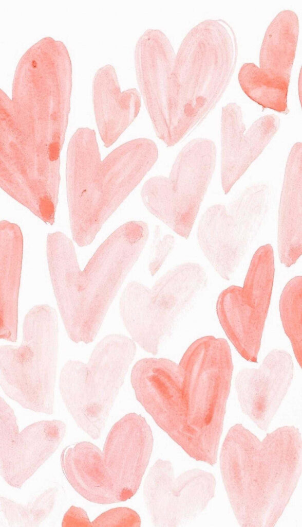 Soft Pink Coral Hearts Wallpaper Background for Romantic Decor