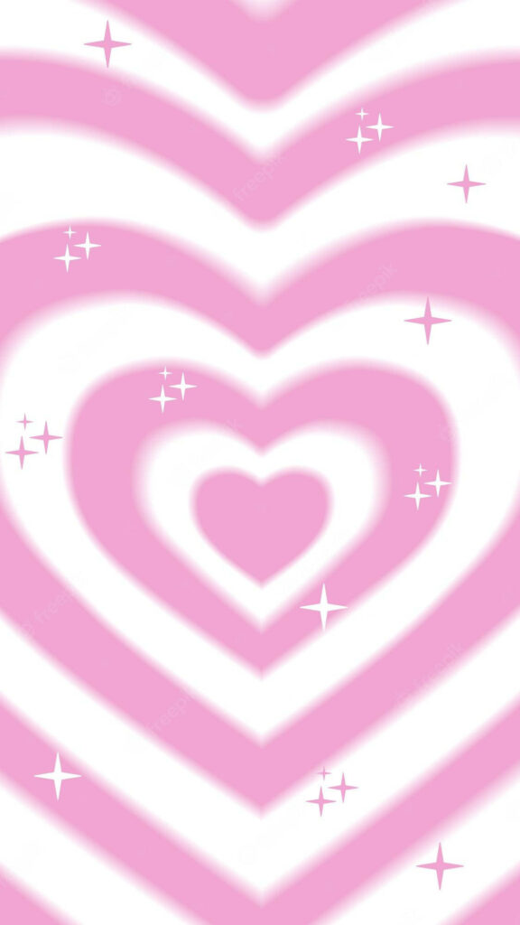 Charming Pink Heart Pattern Wallpaper with Sparkling Highlights