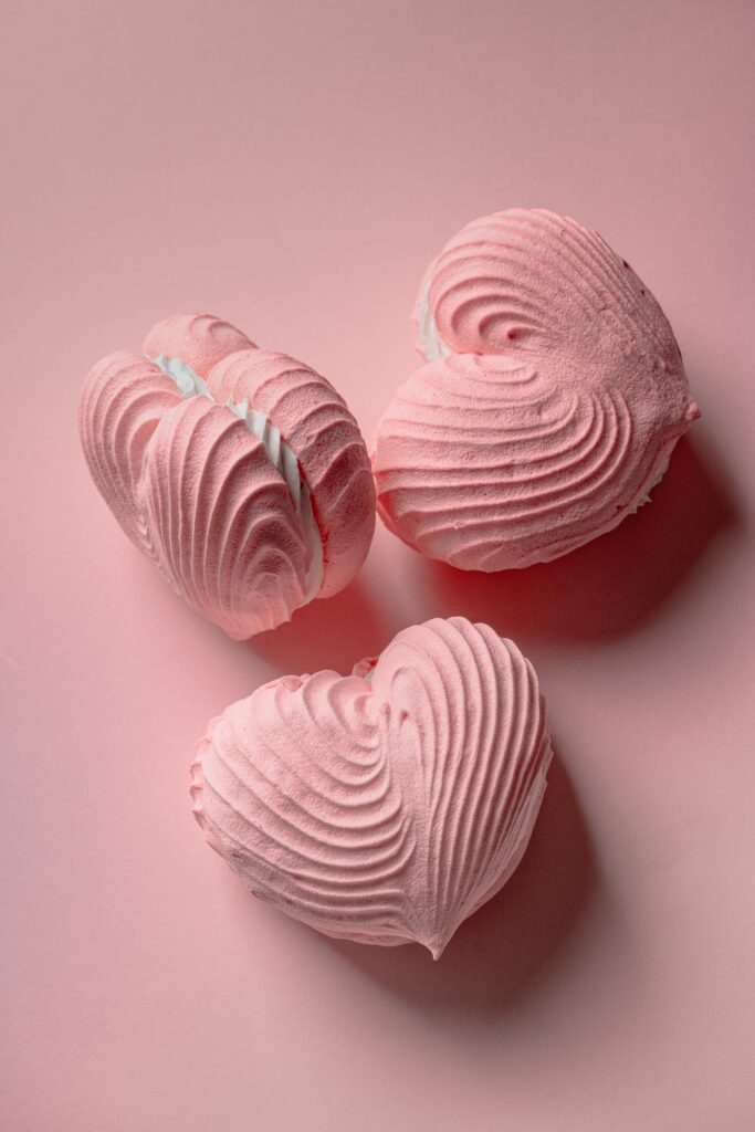 Charming Pink Heart-Shaped Marshmallow Wallpaper Background