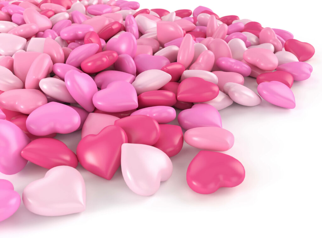 Charming Pink Heart-Shaped Stones Wallpaper Background