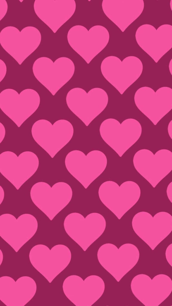 Charming Pink Hearts Pattern - Vibrant iPhone Wallpaper Background