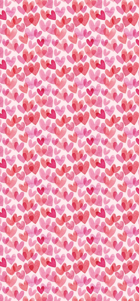 Charming Pink Hearts Wallpaper: Romantic & Vibrant Pattern Background