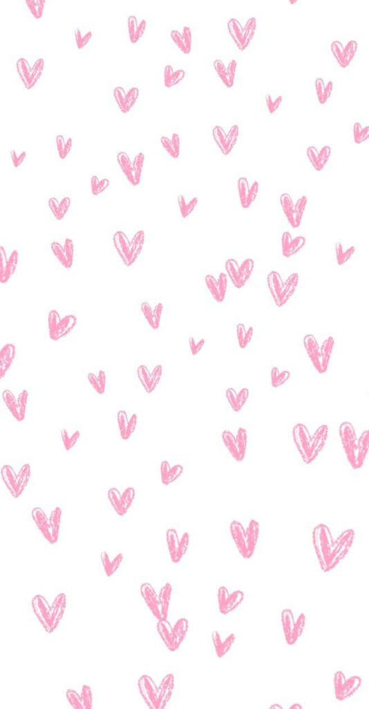 Charming Pink Heart iPhone Wallpaper on Clean White Background