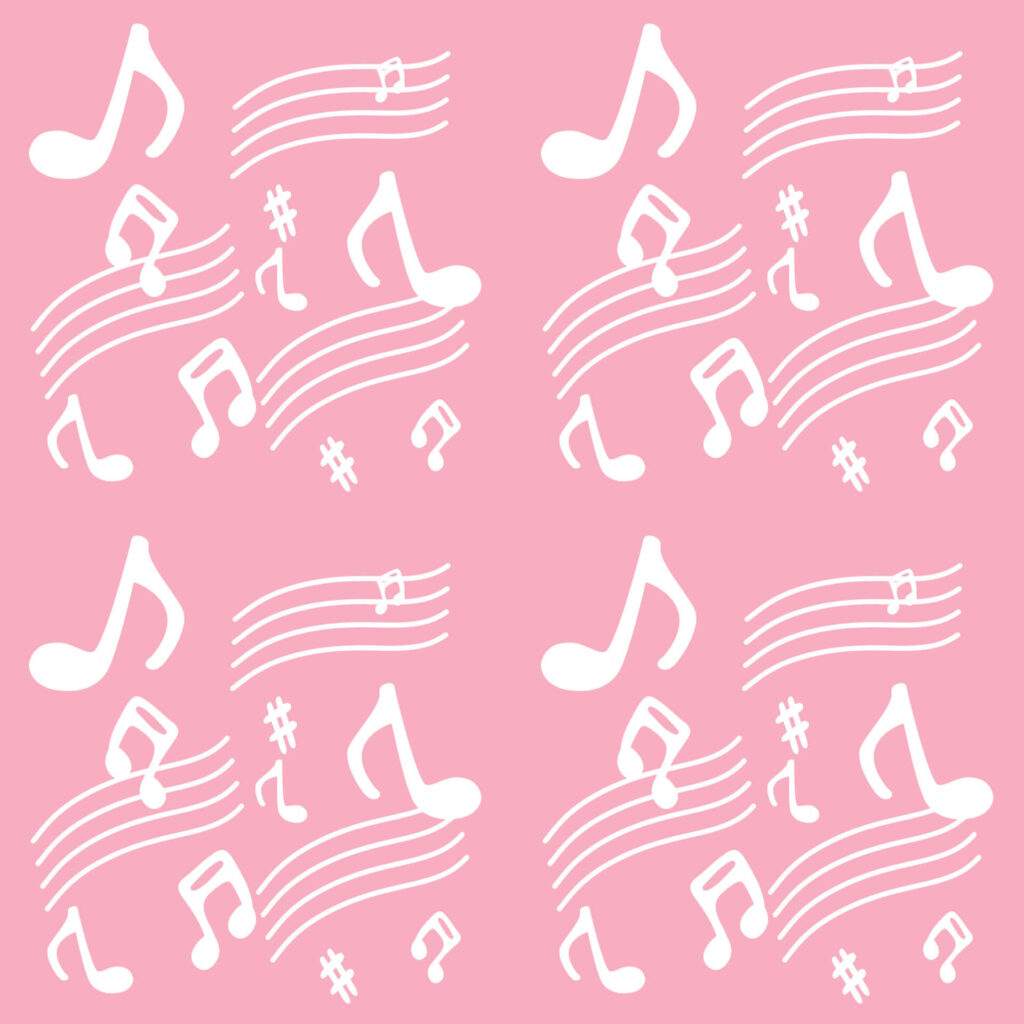 Charming Pink Music Notes Wallpaper for a Playful Touch