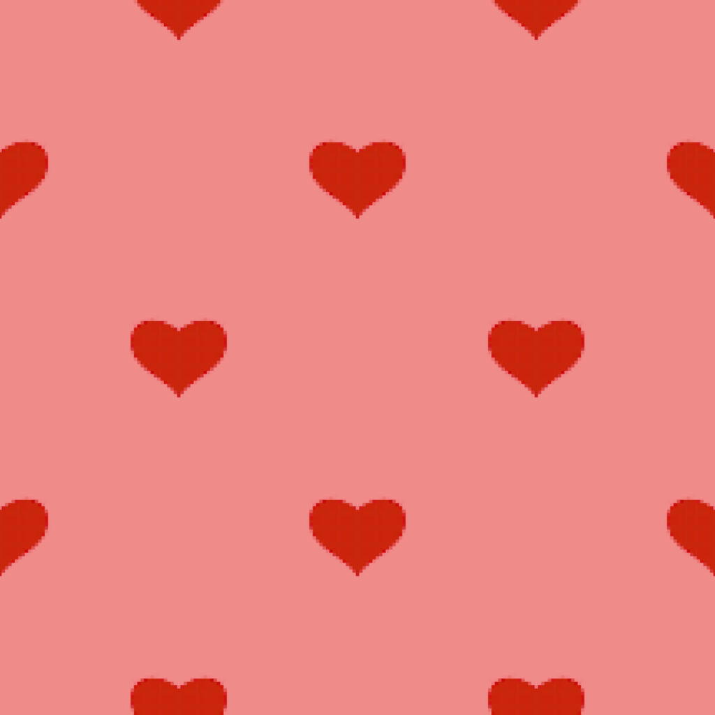Charming Pink Wallpaper with Red Hearts - Love & Affection Design