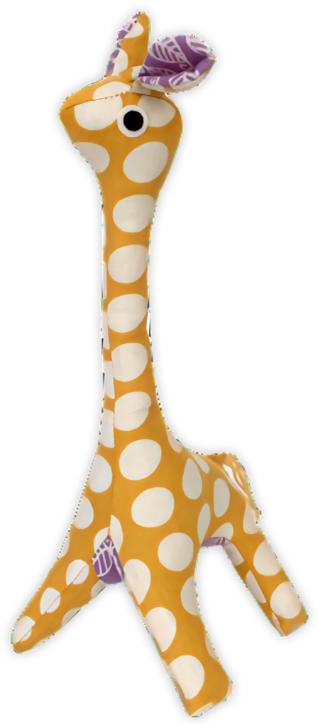 Charming Polka Dot Giraffe Plush Toy on Vibrant Orange Background Wallpaper