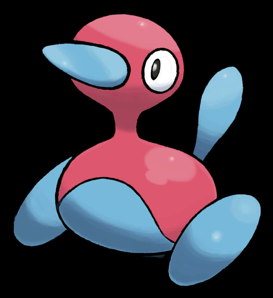 Charming Porygon2 Wallpaper: Bright Colors on White Background