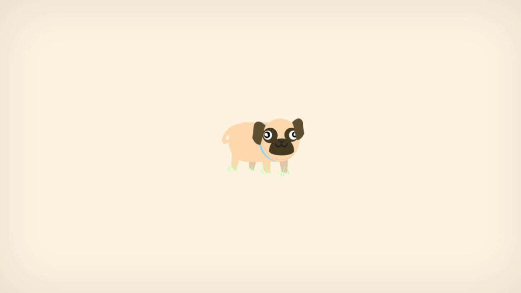 Charming Minimalist Pug Wallpaper on Light Neutral Background