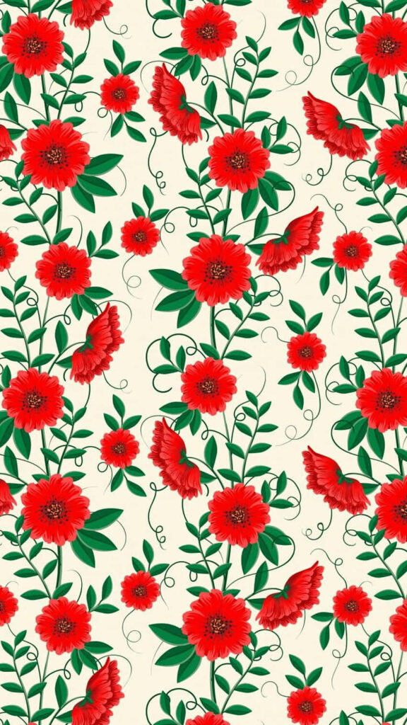 Blooming Red Flowers Wallpaper - Vibrant Nature-Inspired Background