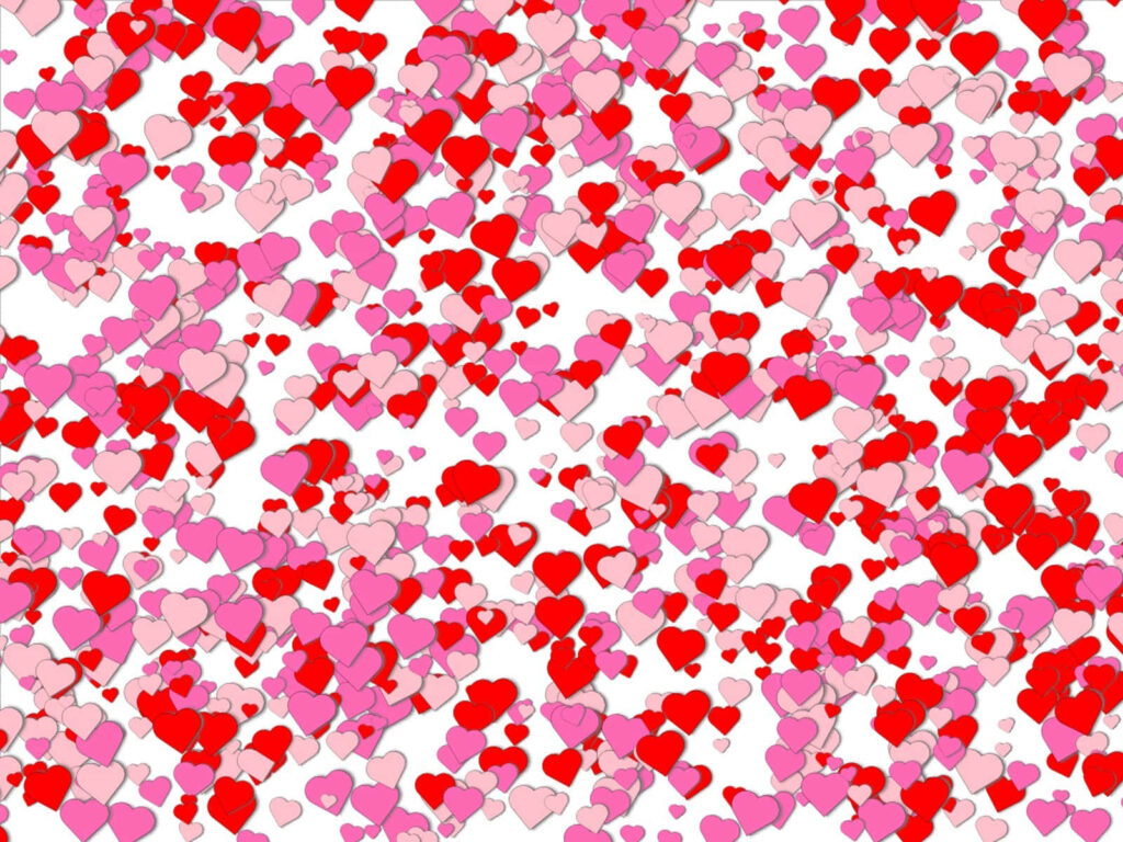 Romantic Red & Pink Heart Wallpaper Background for Love & Affection