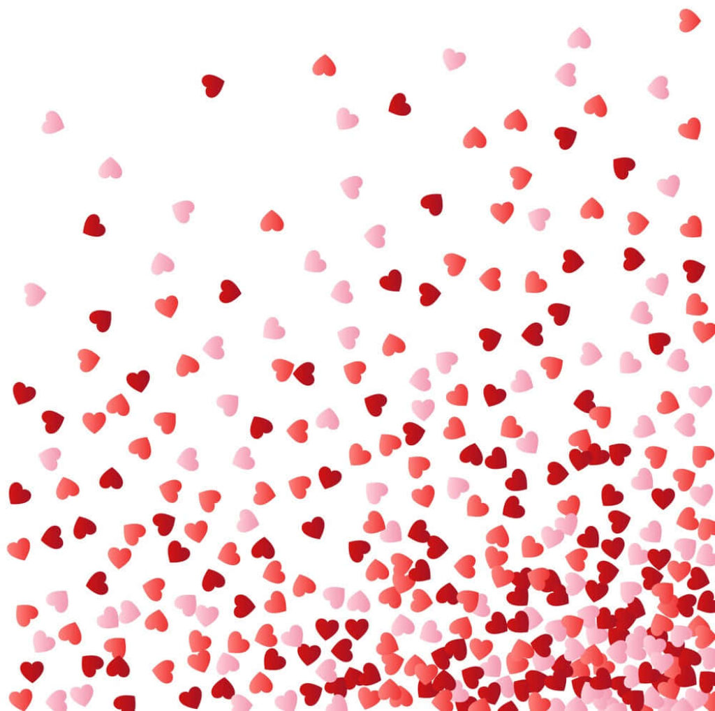Romantic Red & Pink Heart Wallpaper on Clean White Background
