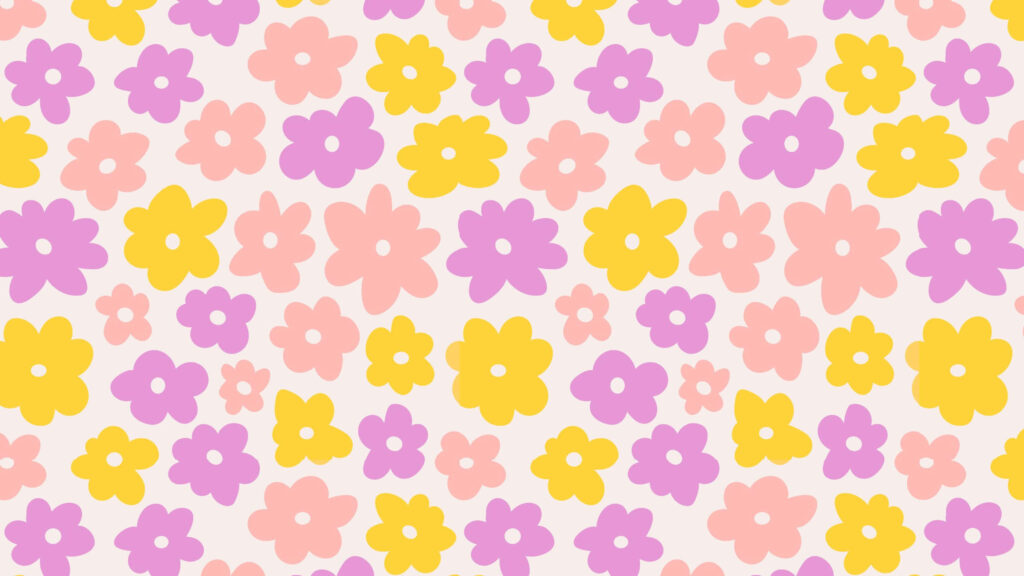 Charming Retro Floral Wallpaper in Pastel Colors - Nostalgic Background