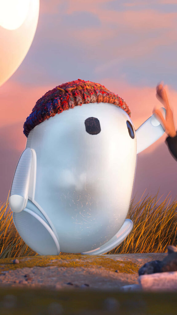 Charming Robot Heartfelt Moment | Ron's Gone Wrong Wallpaper Background