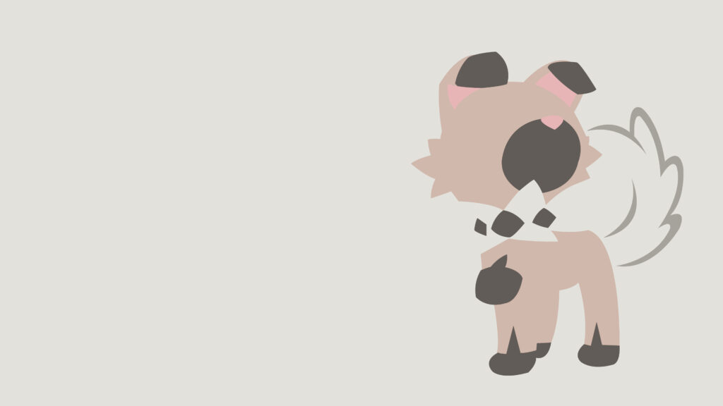 Stylish Rockruff Minimalist Wallpaper for Pokémon Fans