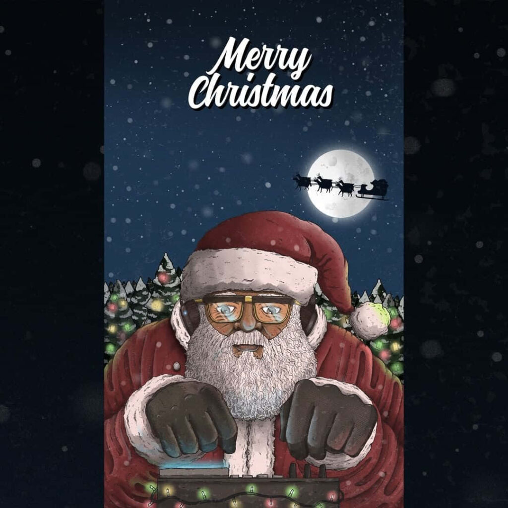 Charming Santa Claus Christmas Wallpaper with Snowy Background