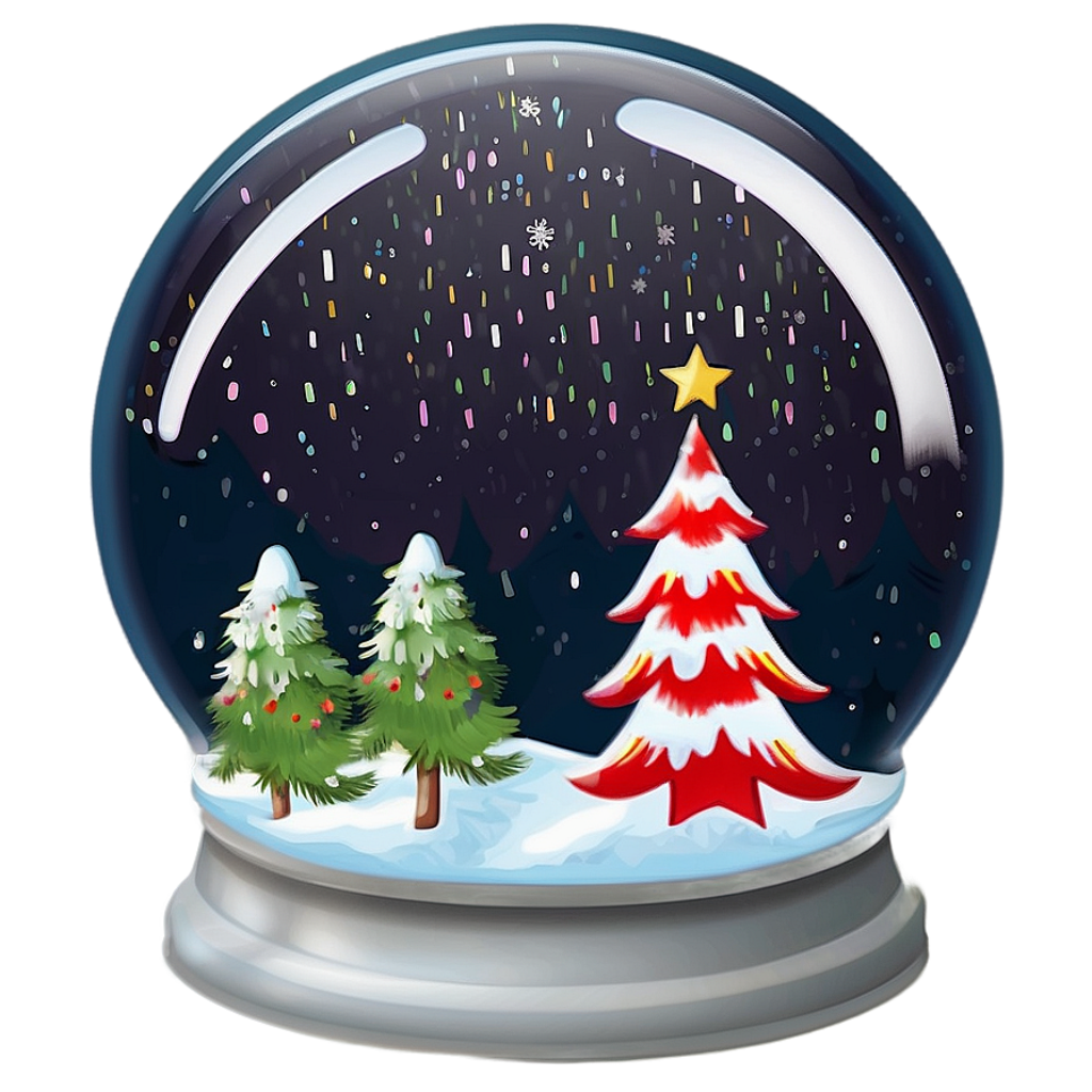 Charming Snowglobe Wallpaper: Cozy Holiday Scene with Christmas Trees