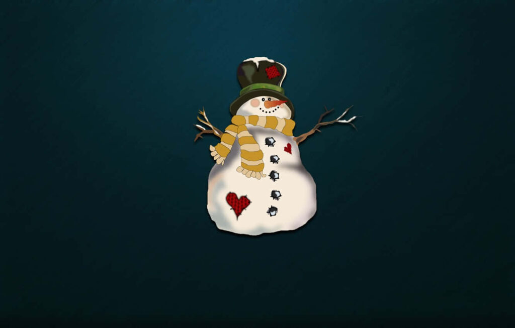 Charming Snowman Wallpaper for a Cozy Christmas Background