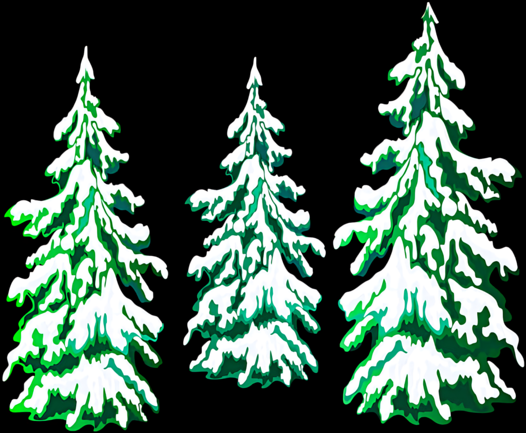 Charming Pine Trees in Snow - Serene Winter Landscape Wallpaper