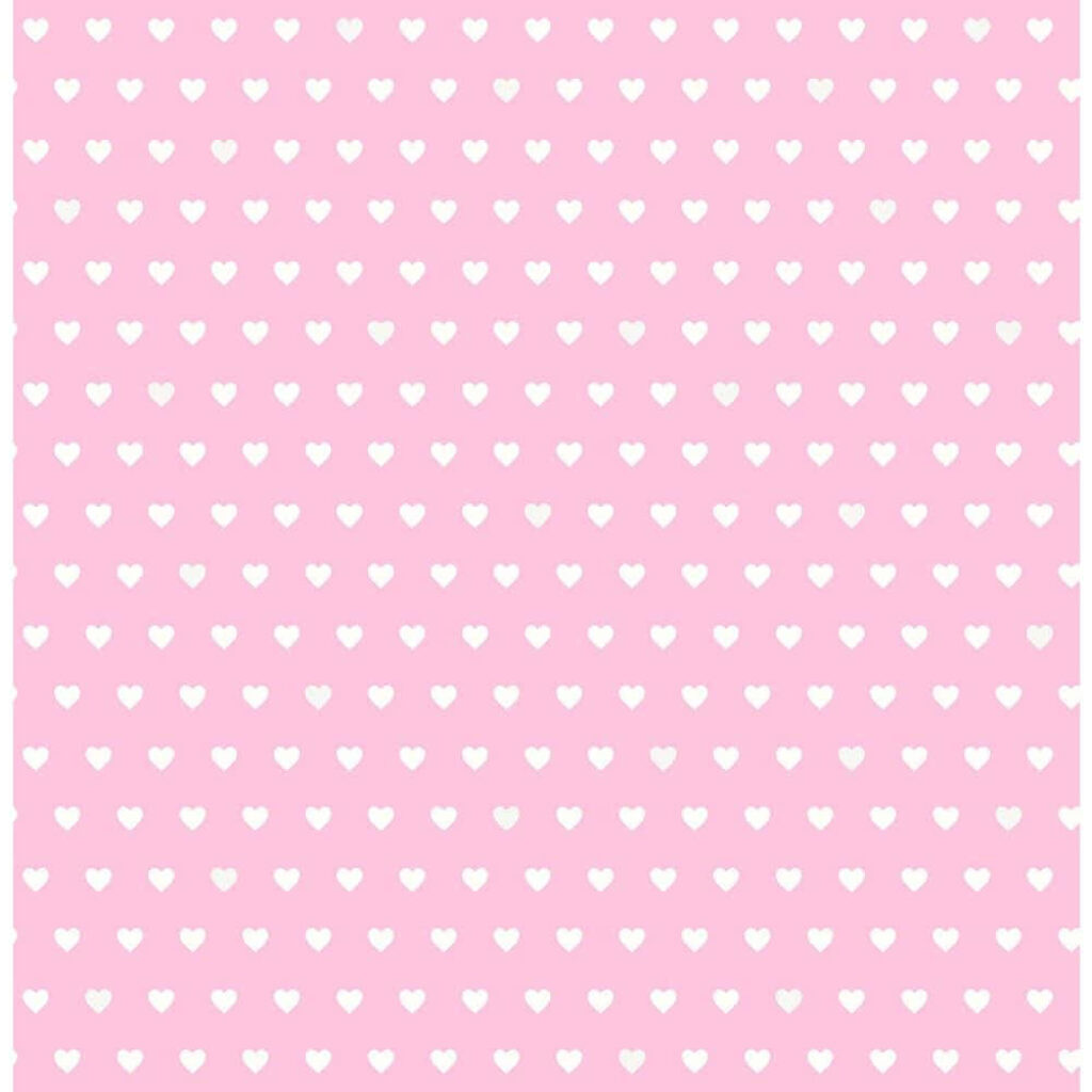 Charming Soft Pink Wallpaper with White Hearts for Romantic Aesthetics