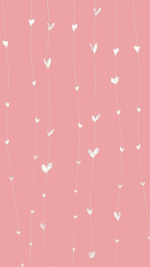 Charming Pink Heart Wallpaper for iPhone - Minimalist Design