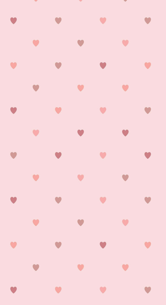 Soft Pink Heart Pattern Minimalist iPhone Wallpaper Background