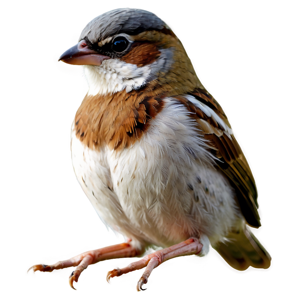 Charming Brown & White Sparrow Wallpaper on Soft Neutral Background