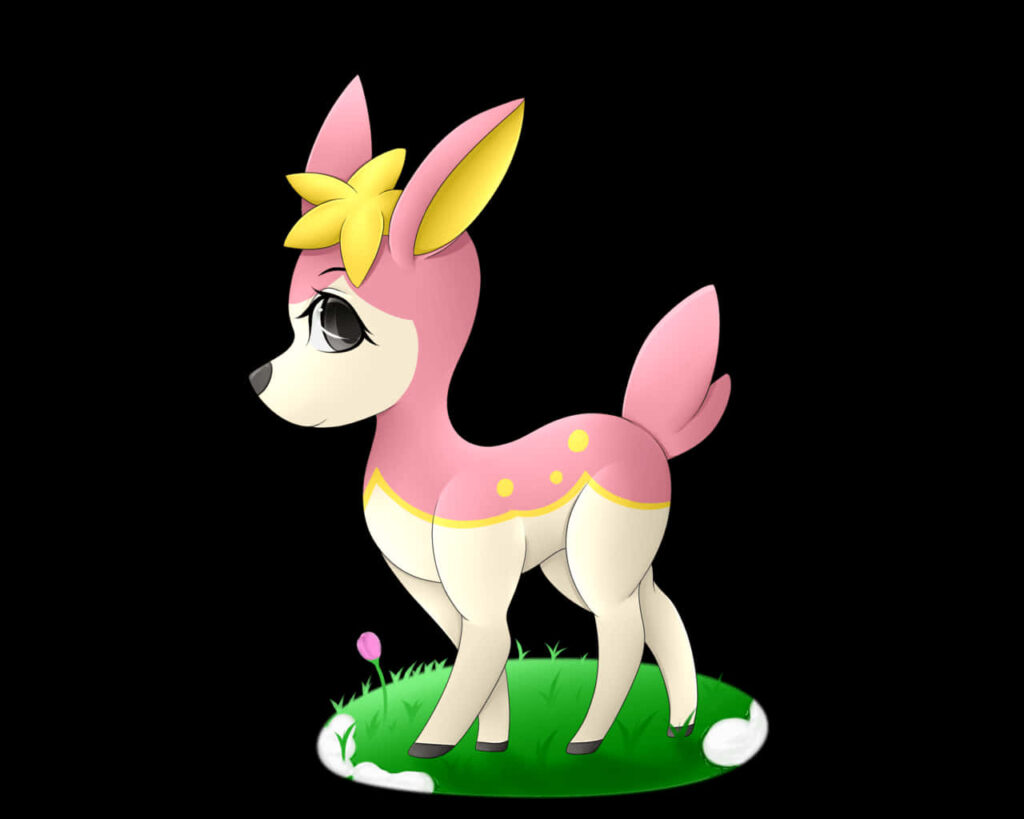 Whimsical Spring Deerling Wallpaper: Charming Nature Illustration