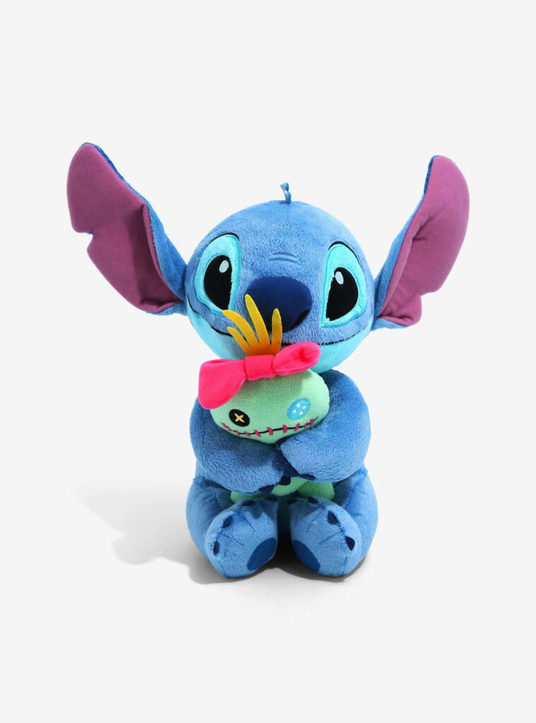 Adorable Stitch Plush Toy Wallpaper: Playful & Colorful Background