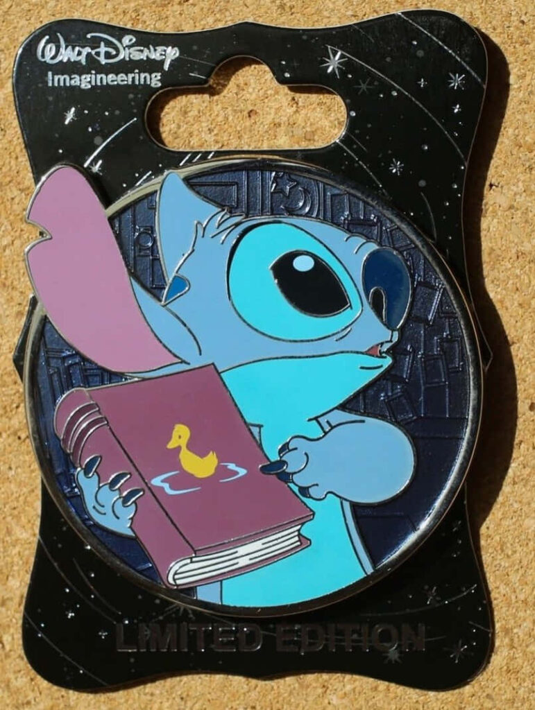 Charming Stitch Profile: Adorable Disney Art with Duck Book & Stars Wallpaper