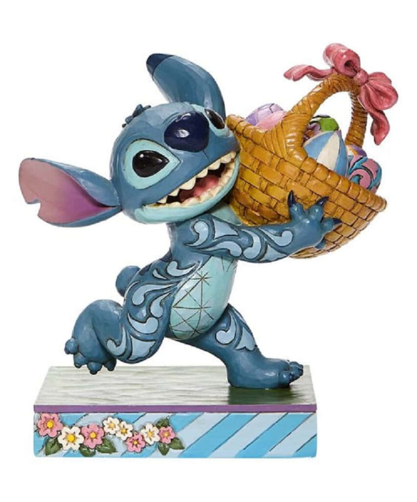 Easter Wallpaper: Stitch Figurine with Colorful Eggs