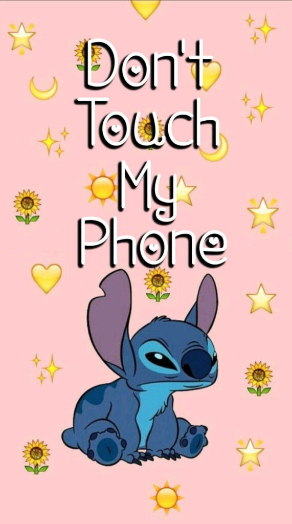 Cute Stitch iPhone Wallpaper with Pastel Background & Fun Decor Elements