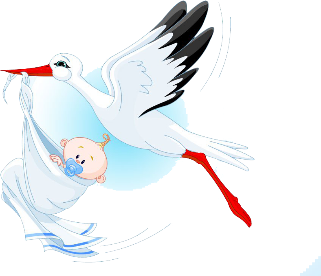 Charming Stork Wallpaper: Baby Bundle in Cozy Cloth Design