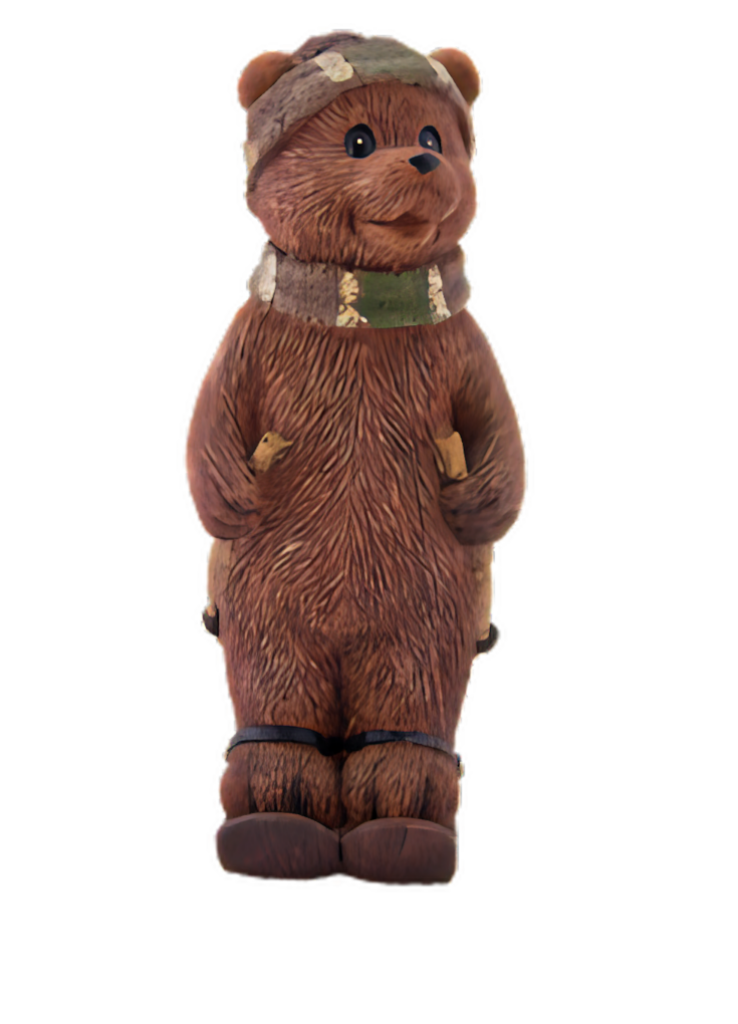 Charming Stuffed Bear Wallpaper: Cozy Hat & Scarf Design