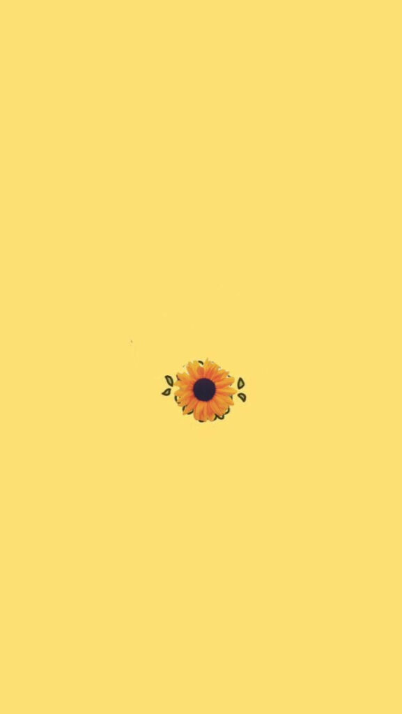 Charming Sunflower Wallpaper on Cute Yellow Background