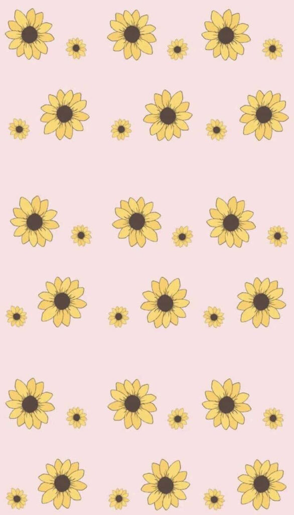 Cheerful Sunflower Wallpaper on Soft Pink Background