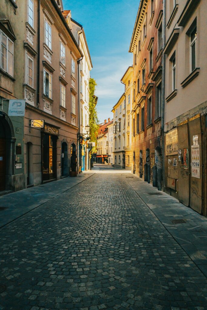 Charming Classical City Street Wallpaper with Rustic Cobblestones
