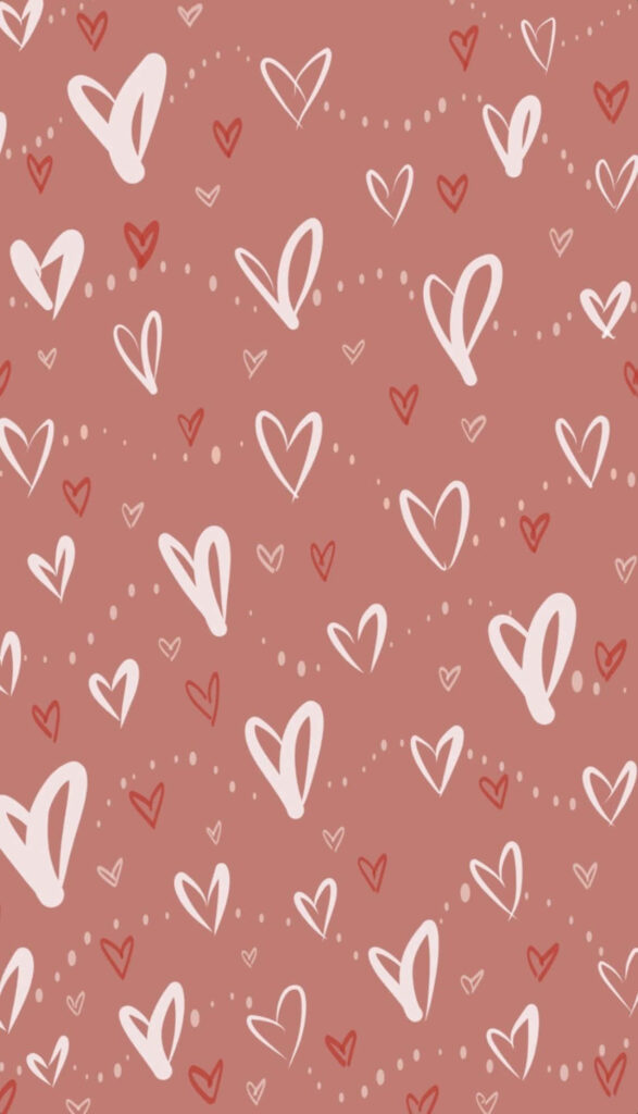 Charming Valentine's Day Heart Pattern Wallpaper in Soft Earthy Tones