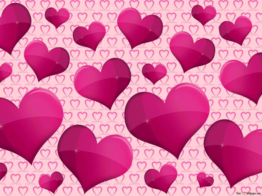 Charming Valentine's Day Wallpaper: Vibrant Pink Hearts & Patterns