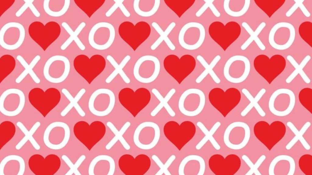 Charming Valentine's Day Wallpaper: XOXO & Hearts on Soft Pink