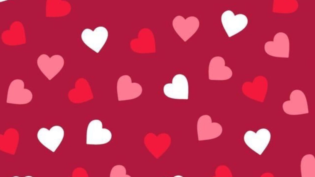 Charming Valentine's Day Heart Wallpaper Background in Red & Pink