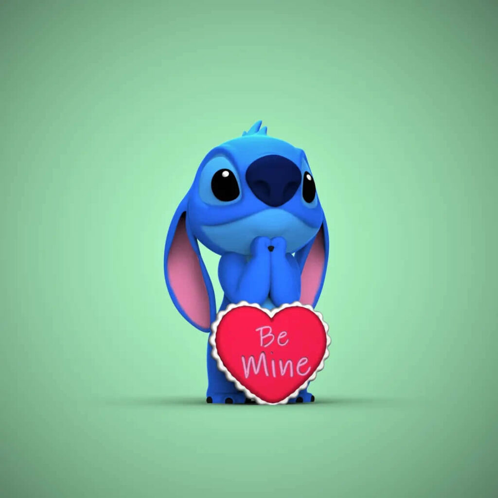 Adorable Character with Heart Sign on Green - Valentine's Charm! Wallpaper