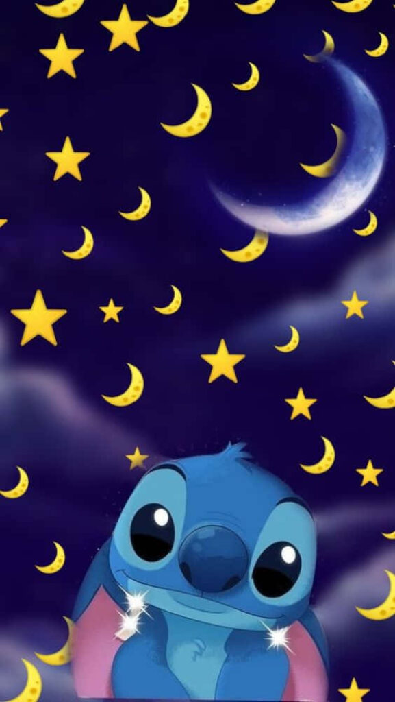 Charming Wallpaper: Adorable Character with Crescent Moons & Stars