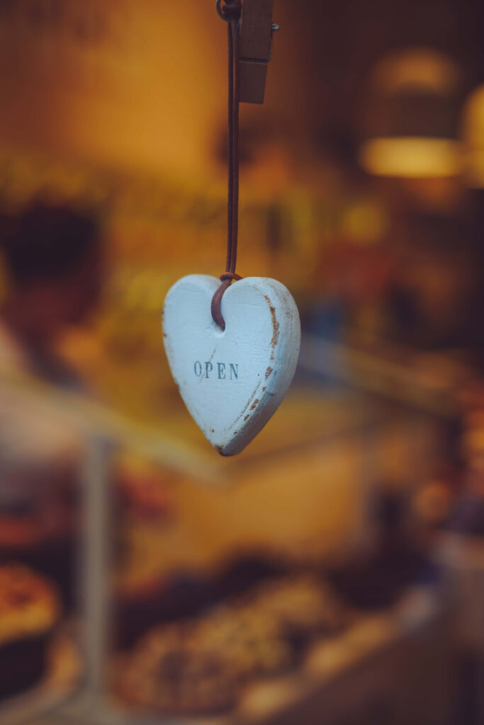 Charming Heart-Shaped Necklace Wallpaper with OPEN Inscription