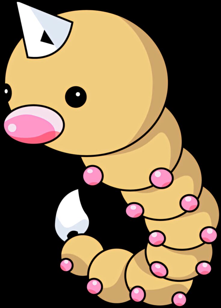 Charming Weedle Wallpaper: Cute Bug/Poison Pokémon Illustration