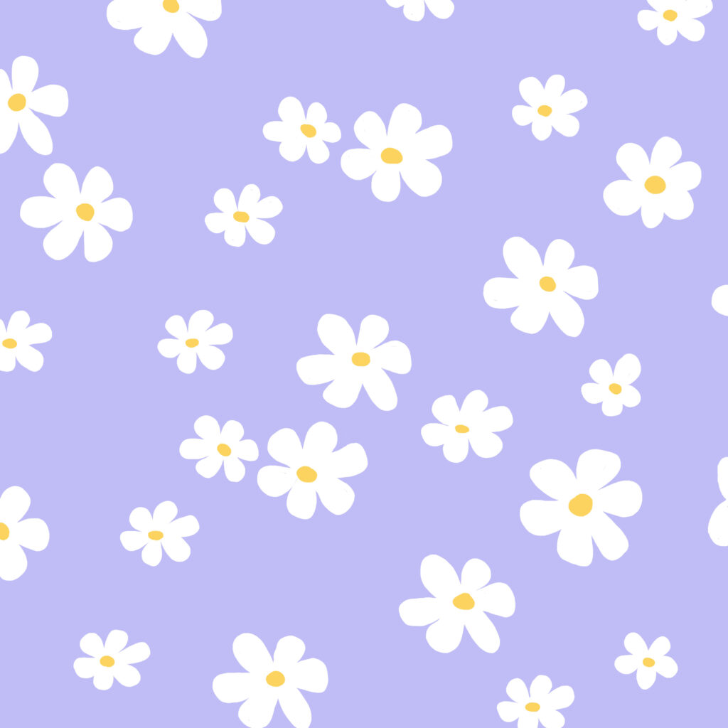 Charming White Daisies on Soft Lavender Background Wallpaper