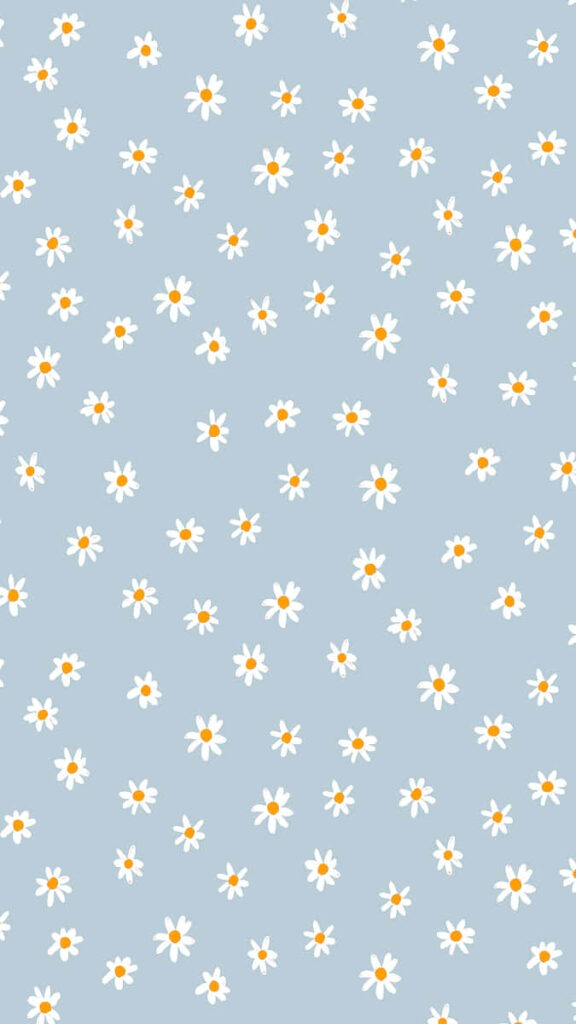 Charming Daisy Wallpaper on Soft Blue Background for Cheerful Decor