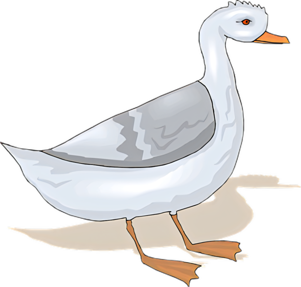 Charming Illustrated White Goose Wallpaper for Nature Spaces