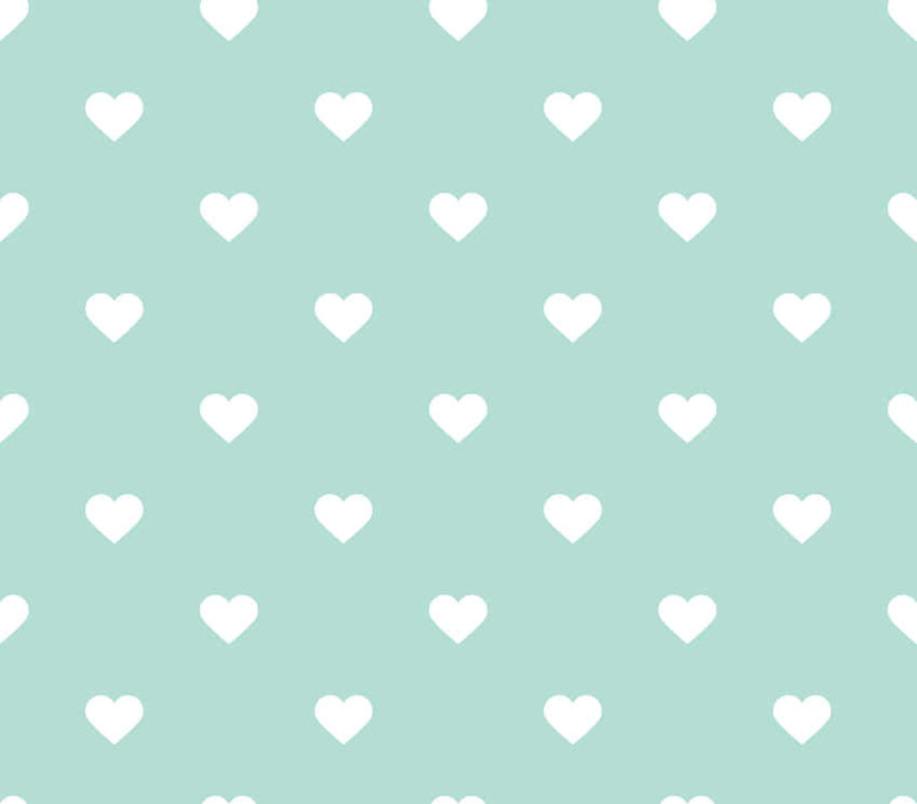 Charming White Hearts on Soft Mint Green Wallpaper Background